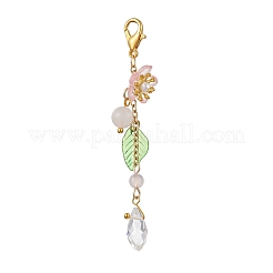 5Pcs Flower & Leaf Acrylic Pendant Decorations&nbsp;HJEW-JM02571