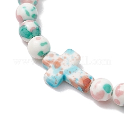 4Pcs Adjustable Synthetic Ocean White Jade & Turquoise Beads Braided Bead Bracelets&nbsp;BJEW-JB11297