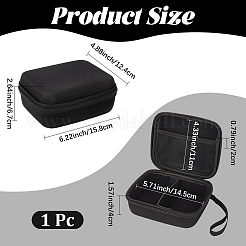 ストラップ付きのポータブルポリエステル収納ジッパーリストレット  長方形  ブラック  158x124x67mm&nbsp;AJEW-CN0006-98