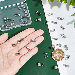 40個 5スタイル 304ステンレススチールカップパールペグベイルピンペンダント  片穴パーツ用  ステンレス鋼色  12~13mm  ペンダント：6.5~8x3~8mm  穴：5x3.5mm  ピン：0.7mm  8個/スタイル&nbsp;STAS-UN0055-01