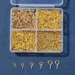 アイアンスクリューアイピンヒートンキャップ  片穴パーツ用  ゴールドカラー  8~13x4~6.5x1~1.5mm  穴：2~4mm  600pc&nbsp;IFIN-FS0001-57