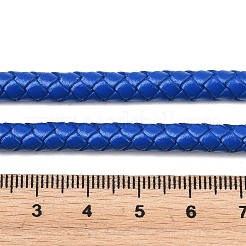 芯入り編み革紐  革のアクセサリーコード  ジュエリーDIY製版材料  染め  ラウンド  ブルー  6mm  約5.47ヤード（5m）/バンドル&nbsp;WL-F009-6mm-06