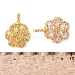 6Pcs 6 Colors Seed Beads & Glass Beaded Pendants&nbsp;PALLOY-MZ01299