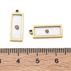 304ステンレスペンダント  ゴールドカラー  長方形チャーム  18x7x2mm  穴：1.3mm&nbsp;SA-CBA5608-07B-G