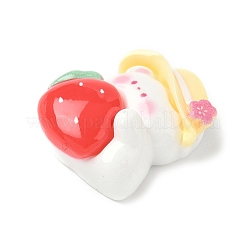 Strawberry Bear Theme Opaque Resin Cabochons&nbsp;CRES-D301-01E