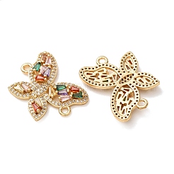 Brass Pave Cubic Zirconia Connector Charms&nbsp;CU-CBA4579-01G-D