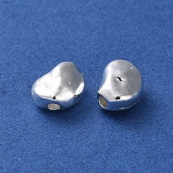 合金ビーズ  長持ちメッキ  インゲン豆  銀  6.5x6x4.5mm  穴：1.4mm&nbsp;PALLOY-F309-15S