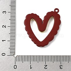 エナメルとの合金のペンダント  ゴシック様式  暗赤色  ゴールドカラー  ハート  28.5x25x3mm  穴：1.2mm&nbsp;PALLOY-V005-02D