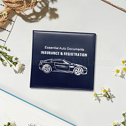 PUレザー製自動車運転免許証保護カバー  長方形  マリンブルー  130x142x5mm&nbsp;AJEW-WH20098-134B