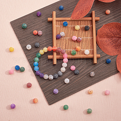 200Pcs 10 Colors Natural Weathered & Crackle Agate Beads Strands&nbsp;G-CJ0001-54