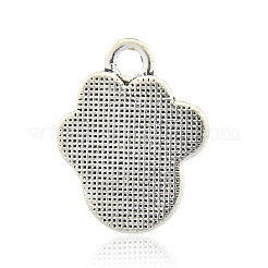 Antique Silver Alloy Enamel Dog Paw Print Pendants&nbsp;ENAM-M023-04