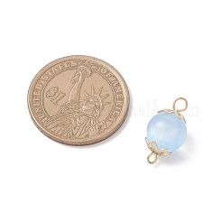 Dyed Natural Selenite Round Connector Charms&nbsp;PALLOY-JF04271