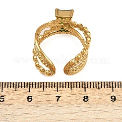 304ステンレススチールカフリング  ガラスドリル付き  ゴールドカラー  12.5mm  内径：17.6mm&nbsp;RJEW-S639-02G