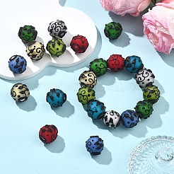7Pcs 7 Colors Handmade Lampwork Beads&nbsp;LAMP-YW0004-34