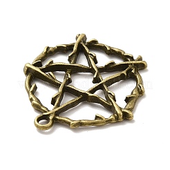合金ペンダント  星柄丸  アンティークブロンズ  28x26x3mm  穴：2mm&nbsp;FIND-C014-02AB