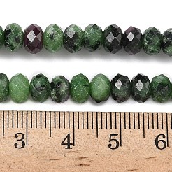 ゾイサイトビーズ連売りで天然ルビー  多面カット  ロンデル  5.5~6.5x4.5mm  穴：1mm  約91~94個/連  15.35''（39cm）〜15.43''（39.2cm）&nbsp;G-D344-A14