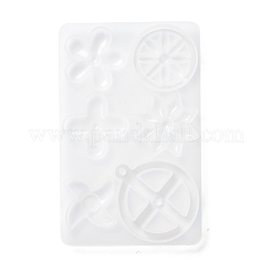 Flat Round Spinning Pendant and Windmill & Snowflake & Flower & Clover & Tyre Cabochon Silicone Molds&nbsp;DIY-P059-08