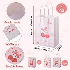 9Pcs 3 Styles Paper Cherry Printed Carry Storage Tote Bags&nbsp;ABAG-TA0001-99