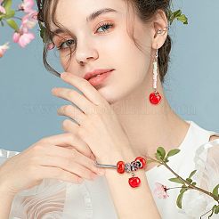 不透明樹脂チャーム30個  プラチナトーンの鉄ループ付き  りんご  レッド  15x12mm  穴：2mm&nbsp;RESI-CA0001-32A