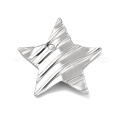 変色しない201ステンレススチールペンダント  星のチャーム  ステンレス鋼色  18x18.5x1mm  穴：1.2mm&nbsp;STAS-G296-03P