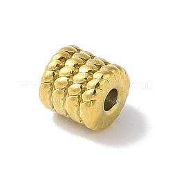 304ステンレススチールビーズ  コラム  ゴールドカラー  7.5x7.5mm  穴：2.2mm&nbsp;STAS-Z058-03G-06