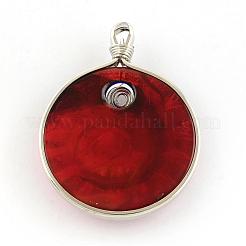Handmade Silver Foil Lampwork Pendants&nbsp;FOIL-S135-01-B