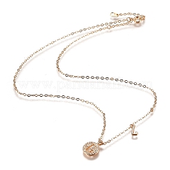 Brass Micro Pave Clear Cubic Zirconia Double Letter Pendant Necklaces&nbsp;NJEW-Z010-12