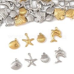 36Pcs 12 Styles Ocean 304 Stainless Steel Pendants&nbsp;STAS-FS0001-95