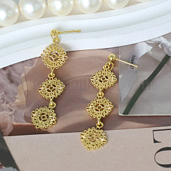 Alloy Flower Stud Dangle Earrings for Women&nbsp;WGBA756-01