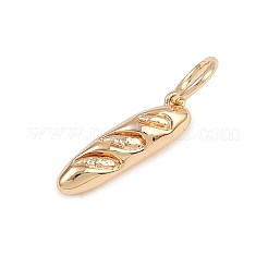 真鍮チャーム  パンチャーム  丸カン付き  ゴールドカラー  15x4x3.5mm  穴：4.5mm&nbsp;LS-KK-B145-03G