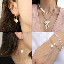 18Pcs 3 Colors Oval Natural Pearl Pendants&nbsp;PALLOY-YW00035