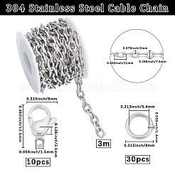 DIY 304 Stainless Steel Cable Chains Necklace/Bracelets Making Kits&nbsp;DIY-BBC0002-54