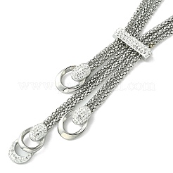 304ステンレスネックレス  キュービックジルコニアネックレス  ステンレス鋼色  20.87インチ（53cm）&nbsp;NJEW-Q322-10P