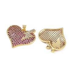 Brass Micro Pave Cubic Zirconia Pendants&nbsp;KK-S526-31G