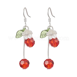 Glass Beads Cherry Dangle Earrings&nbsp;EJEW-JE06640-02