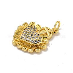 Brass Micro Pave Cubic Zirconia Pendants&nbsp;KK-N254-136B-G