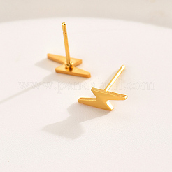 201ステンレススチール製稲妻スタッドピアス  18KGP本金メッキ  10x4mm&nbsp;NS8933