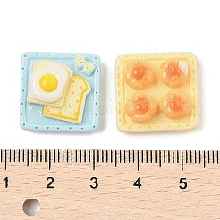 不透明な漫画の樹脂カボション  トースト  ミックスカラー  18~19x18~19x8.5~9.5mm&nbsp;CRES-R456-10A