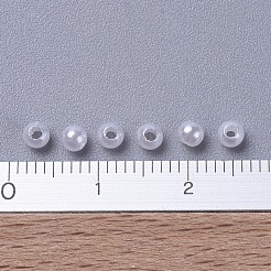 パール調アクリルビーズ  ラウンド  ホワイト  3mm  穴：1mm  約35000個/500g&nbsp;PACR-3D-1