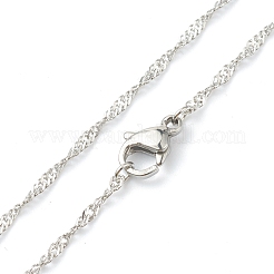 Non-Tarnish 304 Stainless Steel Singapore Chain Necklaces&nbsp;NJEW-I248-10P