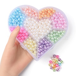 9 Style Spray Painted ABS Plastic Imitation Pearl Beads&nbsp;OACR-YW0001-42