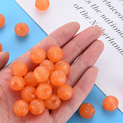 模造ゼリーアクリルビーズ  段ボールビーズ  ラウンド  チョコレート  14x13mm  穴：2.5mm  約356個/500g&nbsp;MACR-S373-11-E05