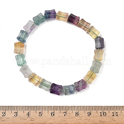 天然蛍石ビーズのブレスレット  女性用ストレッチブレスレット  コラム  ビーズ：9~10x8~8.5mm  内径：2-3/8インチ（6.1cm）&nbsp;G-H332-12