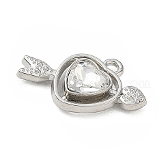 Alloy Rhinestone Pendants Heart with Arrow Charms&nbsp;RB-CBA7D90-03P