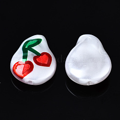 3dプリントABSプラスチックイミテーションパールビーズ  さくらんぼの涙  レッド  19.5x15x6mm  穴：0.8~1.2mm&nbsp;KY-S168-005