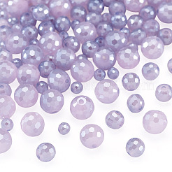 105Pcs 3 Styles Electroplate Opaque Solid Color Glass Beads Strands&nbsp;GLAA-TA0004-40A
