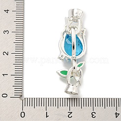 Brass Micro Pave Clear Cubic Zirconia Fold Over Clasps&nbsp;KK-U037-16P-03