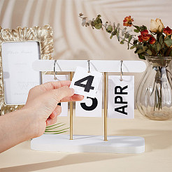 Wood Flip Perpetual Desk Calendar&nbsp;DJEW-WH0039-83B