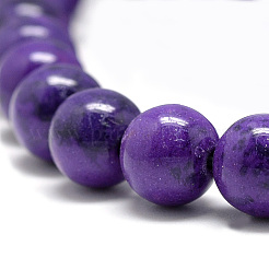 Synthetic Ocean White Jade Beads Strands&nbsp;G-S254-6mm-B03