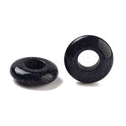 合成ブルーゴールドストーンヨーロッパビーズ  大穴ロンデルビーズ  14x4~4.2mm  穴：6~6.2mm&nbsp;G-C134-01C